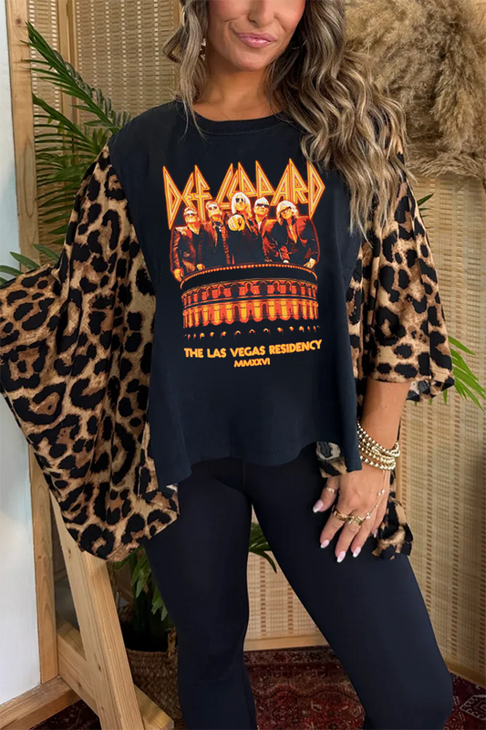 Def Leppard Print Bat Sleeve T-Shirt (No Back Pocket)