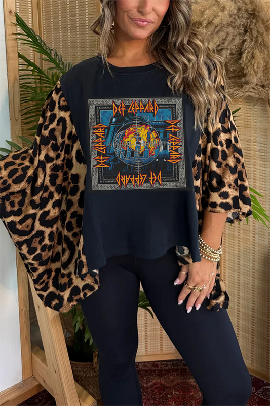 Def Leppard Print Bat Sleeve T-Shirt (No Back Pocket)